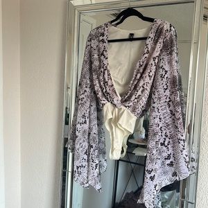 Snake print bodysuit